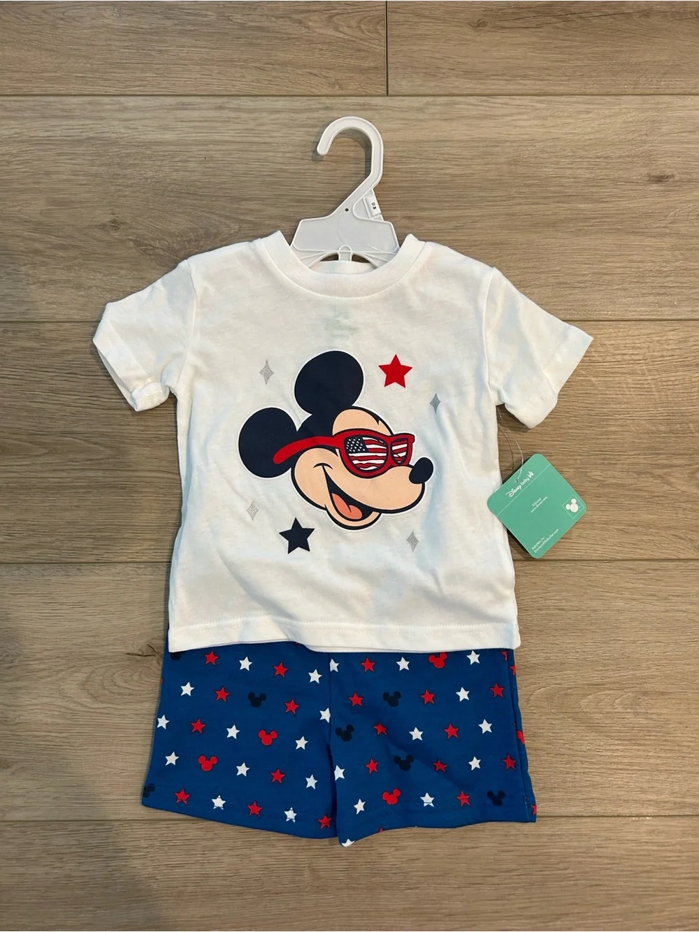 NWT Disney Mickey Mouse Patriotic 2-Piece Set Red, White, & Blue Sz 12 months